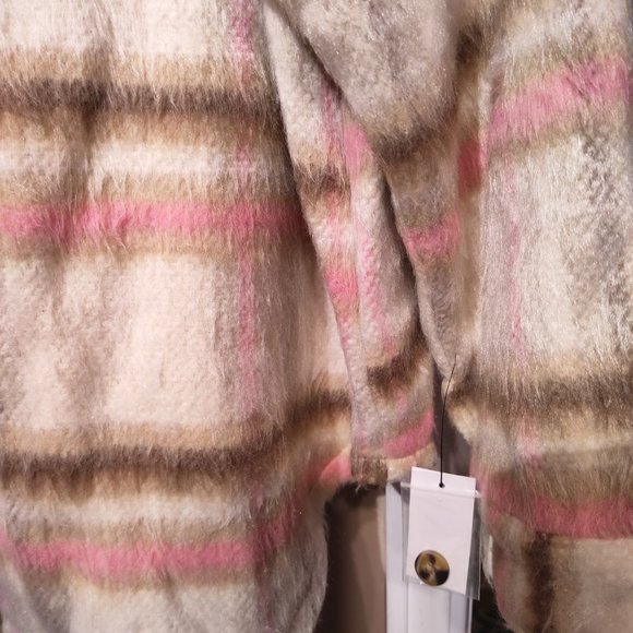 NEW -Brushed Drop Back Shacket Pink & Choc. Mocha Super Soft Jacket - Brand NEW - Picture 7 of 7